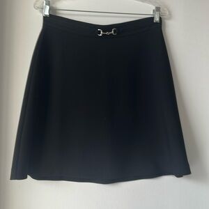 H&M Black Mini Skirt, Silver Hardware, Horse-bit Detail, Sz. 8